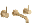 Crosswater Wall Mounted Basin Tap Unlacquered Brushed Brass Crosswater MPRO Industrial 3 Hole Wall Mounted Basin Mixer Tap