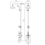 Vado Exposed Shower Set Booth & Co. Axbridge Exposed Shower Valve Set with Rigid Riser, Shower Head, Handset and Bath Spout