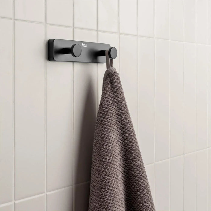 Roca Sonata Double Robe Hook Black