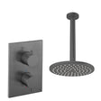UK Bathroom Store Concealed Shower Set Slate / Ceiling Arm / 200mm Crosswater Crossbox Shower Set 1 - 1 Outlet with Fixed Overhead Shower