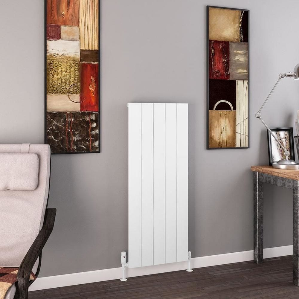 Eastbrook Charlton Vertical Aluminium Designer Radiator in Matt White