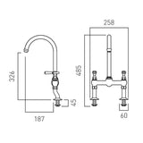 Vado Kitchen Tap Booth & Co. Axbridge Lever Bridge Kitchen Mixer Tap