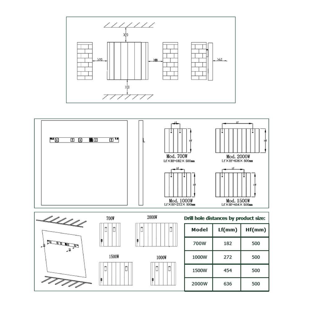 Reina Panel Radiator Reina Maia Wi-Fi Enabled Electric Horizontal Panel Radiator in White