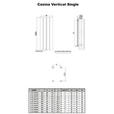 Reina Panel Radiator Reina Casina Vertical Aluminium Single Panel Radiator