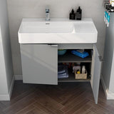 Imex Wall Mounted Vanity Unit Imex Blade Wall Mounted 800mm Double Door Vanity Unit with Basin in Matt Grey