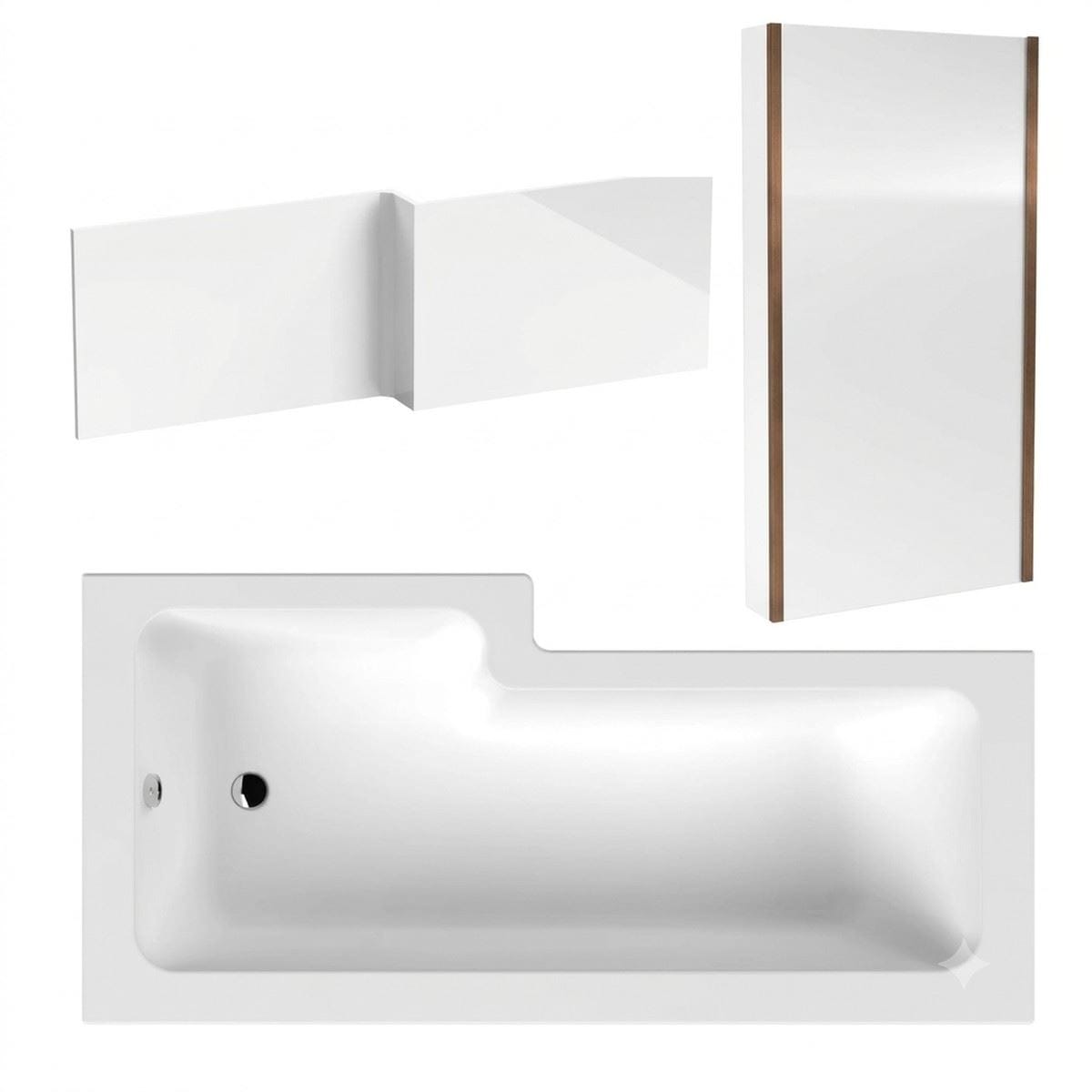 Aquarius Bathrooms L-Shaped Shower Bath Aquarius Urbano L-Shape Square Shower Bath Pack with Screen and Panel