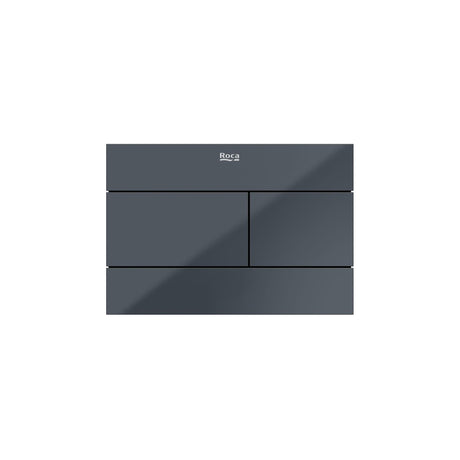 Roca Flush Plate Glass Anthracite Roca Duplo-S Flush Plate with Square Buttons
