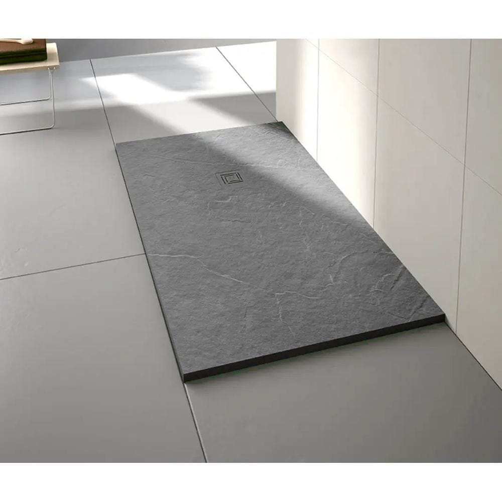 Merlyn Rectangle Shower Tray Fossil Grey / 1600 x 800 Merlyn Truestone Rectangle Shower Tray