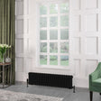 Eastbrook 300 x 1148 / Central Heating Eastbrook Rivassa Traditional 3 Column Radiator in Matt Black