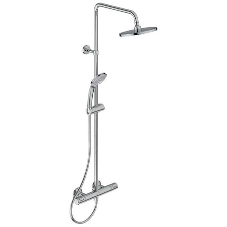 Ideal Standard Exposed Shower Set Ideal Standard Ceratherm T25 Exposed Thermostatic Shower Valve Set with Riser Kit, Showerhead and Handset in Chrome