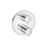 Roca Concealed Shower Set Roca T-500 Round Thermostatic Concealed Shower Valve with with Shower Handset and Slide Rail Set
