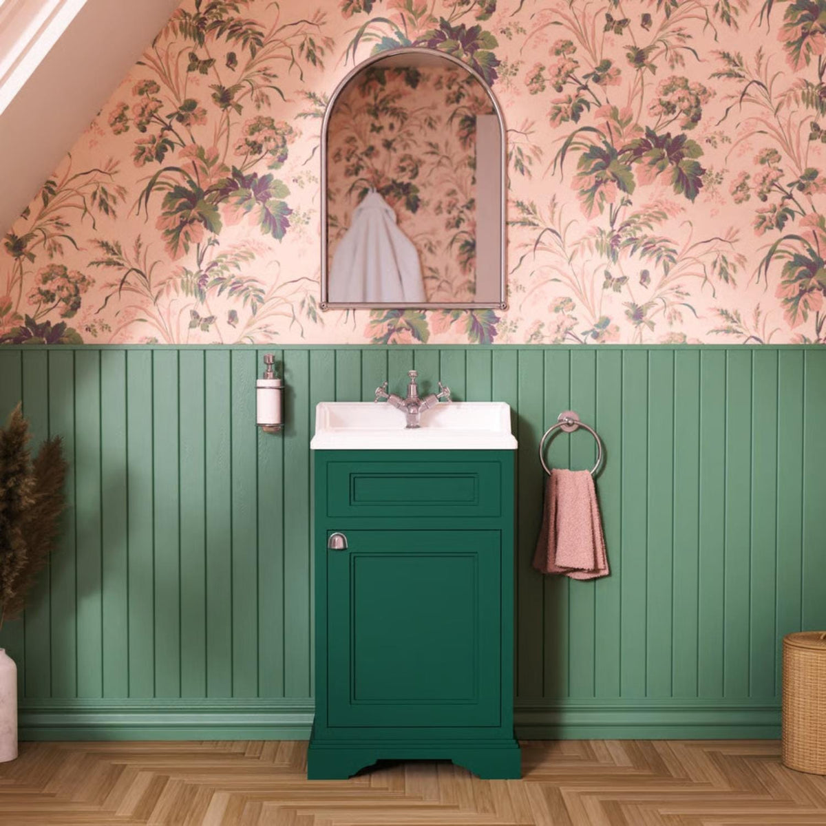 Burlington Edwardian Freestanding Square Cloakroom Vanity Unit with Basin