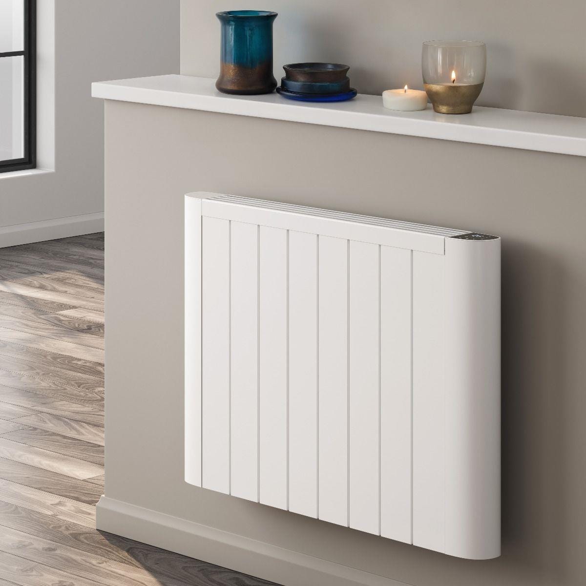Reina Panel Radiator 580 x 800mm / White Reina Serre Electric Radiator with Wi-Fi Enabled LCD Display