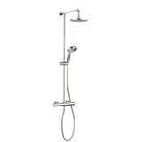 Crosswater Exposed Shower Set Crosswater Fusion Multifunction Thermostatic Shower Valve With Fixed Head & Three Mode Shower Kit in Chrome