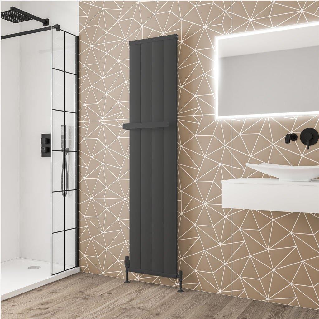 Eastbrook Panel Radiator 1800 x 410mm / Matt Anthracite Eastbrook Kingswood Slimline Vertical Aluminium Radiator