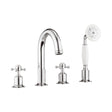 Crosswater 4 Tap Hole Bath Set Crosswater Belgravia 4 Hole Bath Shower Mixer Tap with Kit in Chrome