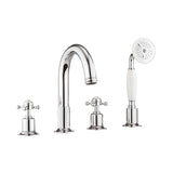 Crosswater 4 Tap Hole Bath Set Crosswater Belgravia 4 Hole Bath Shower Mixer Tap with Kit in Chrome