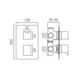 Vado Concealed Shower Valve Vado Phase 2 Outlet, 2 Handle Vertical Thermostatic Shower Valve in Chrome