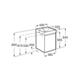 Roca Cloakroom Vanity Unit Roca Ona Compact 400mm Wall Mounted One Door Vanity Unit with Basin