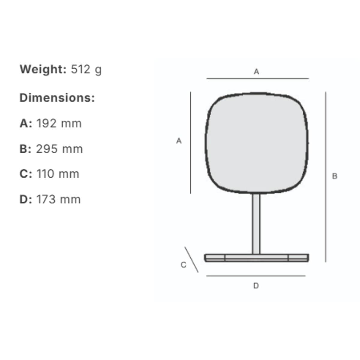 Smedbo Beslagsboden Glow Freestanding Square Magnifing Mirror with Tray