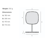 Smedbo Beslagsboden Glow Freestanding Square Magnifing Mirror with Tray