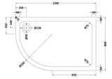 Aquarius Bathrooms Quadrant Shower Tray 1200x800mm / Left Handed Aquarius Urbano 45mm Offset Quadrant Stone Resin Anti Slip Shower Tray