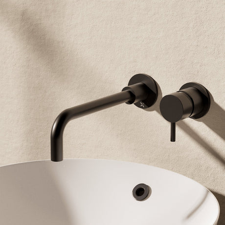 Crosswater Wall Mounted Basin Tap Matt Black Crosswater Mpro 2 Hole Wall Mounted Basin Mixer Tap