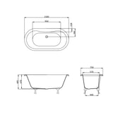Burlington Roll Top and Slipper Freestanding Bath Burlington Windsor Double Ended Traditional Freestanding Roll Top Bath with Chrome Feet  - 1500 x 750mm