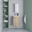 Roca Cloakroom Vanity Unit Nordic Oak Roca Costa 400mm Wall Mounted Cloakroom Vanity Unit with Basin