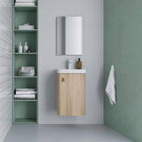 Roca Cloakroom Vanity Unit Nordic Oak Roca Costa 400mm Wall Mounted Cloakroom Vanity Unit with Basin