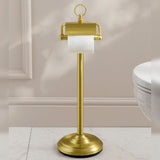 Miller Toilet Roll Holder Brushed Brass Miller Signature Freestanding Traditional Toilet Roll Holder with Cover