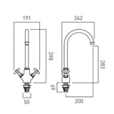 Vado Kitchen Tap Booth & Co. Axbridge Crosshead Mono Kitchen Mixer Tap