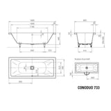 Kaldewei Double Ended Bath Kaldewei Conoduo Double Ended Steel Bath with Leg Set