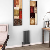 Eastbrook Panel Radiator 600 x 280 / Dual Fuel Eastbrook Charlton Vertical Aluminium Designer Radiator in Matt Anthracite