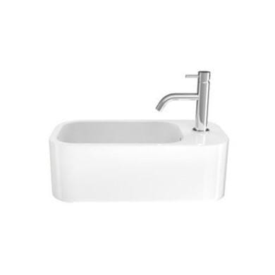 Crosswater Cloakroom Basin Crosswater Popolo Mini Wall Hung Cloakroom Basin Right Hand in White Gloss
