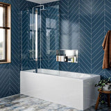 Crosswater Bath Screen Chrome Crosswater Clear 6 Double Panel Hinged Bath Screen