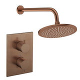 UK Bathroom Store Concealed Shower Set Brushed Bronze / Wall Arm / 300mm Crosswater Crossbox Shower Set 1 - 1 Outlet with Fixed Overhead Shower
