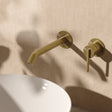 Crosswater Wall Mounted Basin Tap Stainless Brushed Brass Effect Crosswater 3ONE6 Lever 2 Hole Wall Mounted Basin Mixer Tap