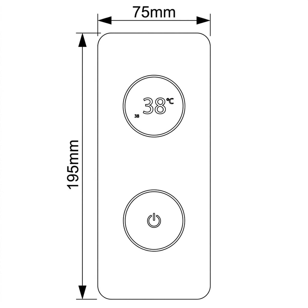 TED Togo 2/3 Outlet Concealed Digital Shower Valve with Square Plate