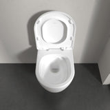 Villeroy & Boch Wall Hung Toilet Villeroy & Boch Skyla Round Wall Hung Rimless Toilet with Twist Flush and Soft Close Seat