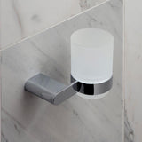 Vado Toothbrush Holder Vado Photon Frosted Glass Tumbler and Holder in Chrome