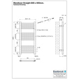Eastbrook Ladder Rails Eastbrook Wendover Straight Heated Towel Rail in Anthracite