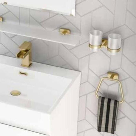 Aquarius Towel Rails and Rings Aquarius Auro Towel Ring in Brushed Brass