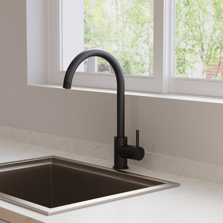 Crosswater Kitchen Tap Matt Black Crosswater MPRO Side Lever Kitchen Tap