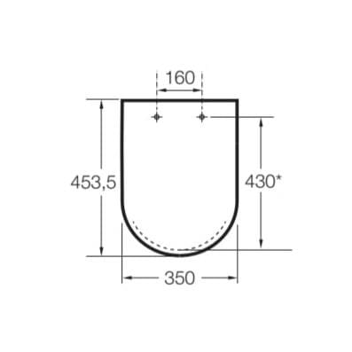 Roca Toilet Seat Roca The Gap Square Soft Close, Quick Release Toilet Seat