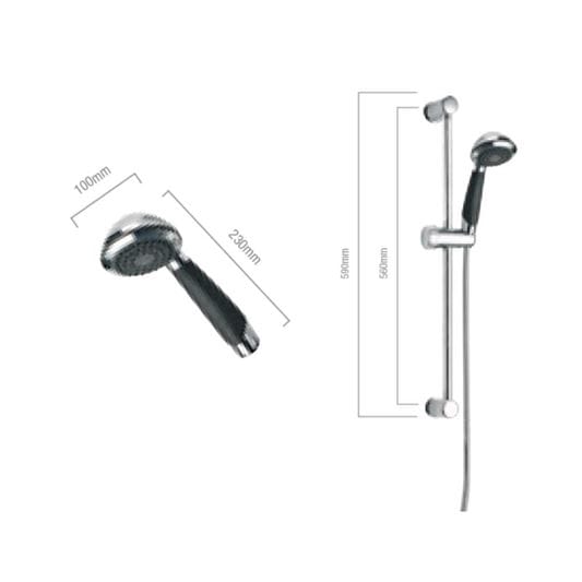 Imex Shower Riser Rail Imex Modern Shower Riser Rail Kit with Multi Function Handset in Chrome