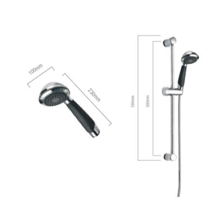 Imex Shower Riser Rail Imex Modern Shower Riser Rail Kit with Multi Function Handset in Chrome