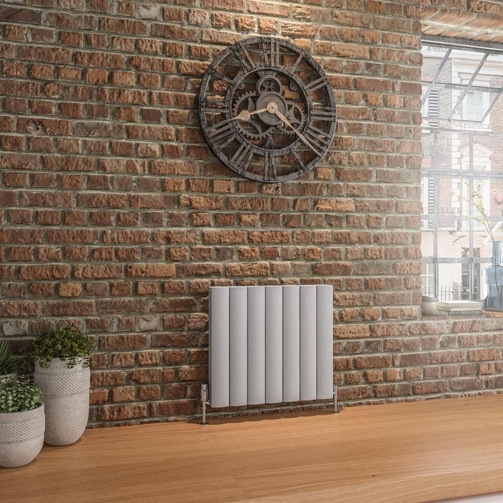Eastbrook Panel Radiator 600 x 660 / Central Heating Eastbrook Guardia Straight Horizontal Aluminium in Matt Grey