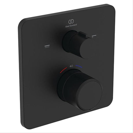 Ideal Standard Concealed Shower Valve Matt Black Ideal Standard Ceratherm C25 2 Outlet Square Concealed Valve Trim-set