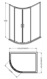 Aquarius Bathrooms Quadrant Shower Enclosure Aquarius Urbano 6mm Quadrant Shower Enclosure 1850mm